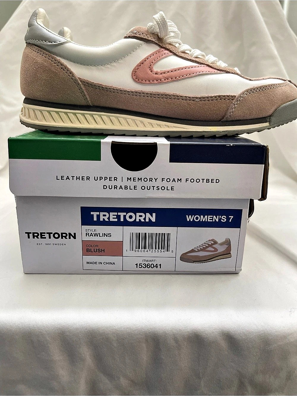 Tretorn Rawlins Sneakers Pink & White US 7 Like New